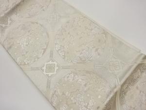 格天井に花丸文模様織出し名古屋帯
